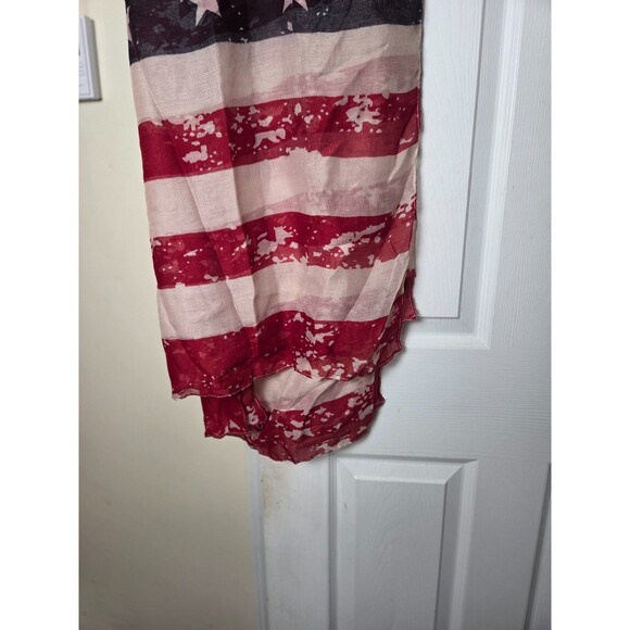 USA Flag Printed Sheer Wrap Scarf for Women Lightweight Patriotic Shawl - Picture 3 of 8